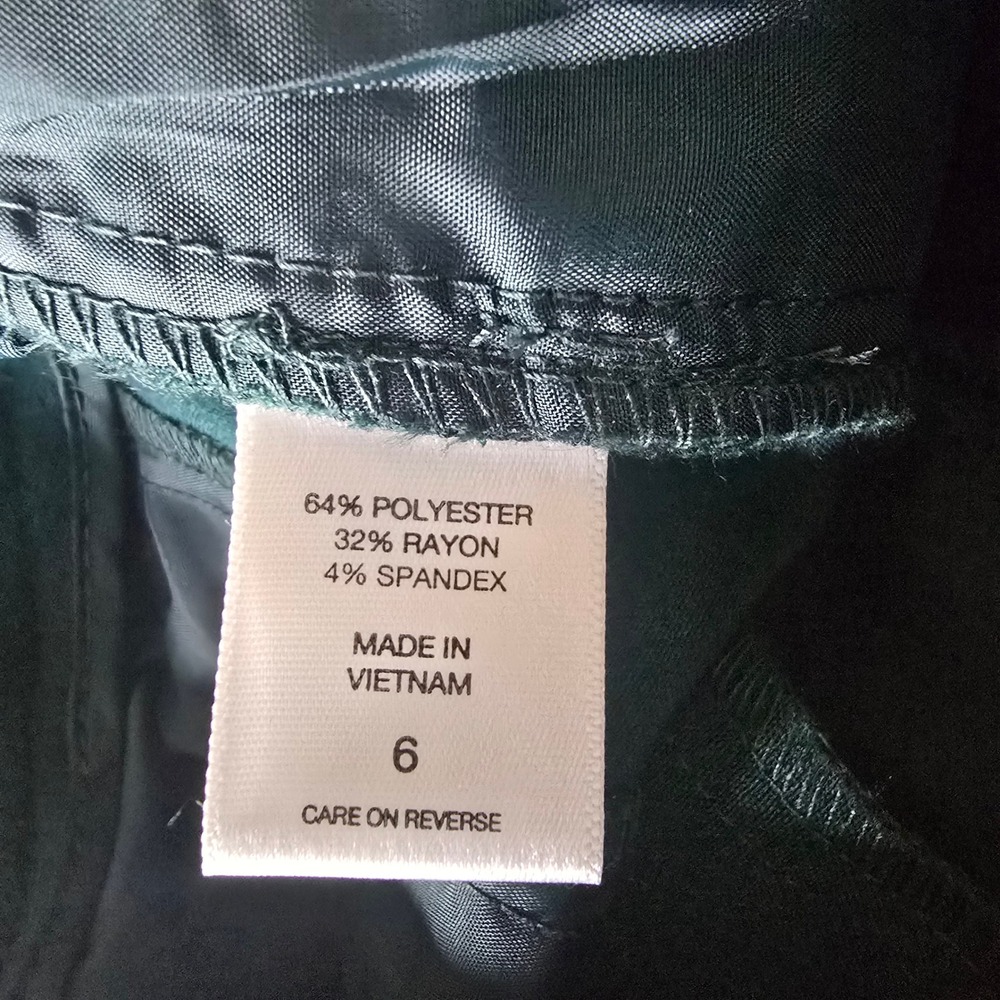 New York &‎ Company 7th Ave Barely Bootcut Dress Pants Green Modern Fit Sz 6 NWT - Picture 7 of 7